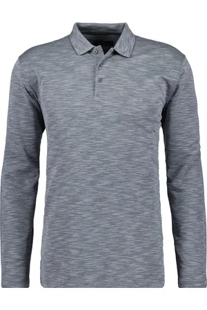 Ragman Softknit Poloshirt lange mouw , Melange