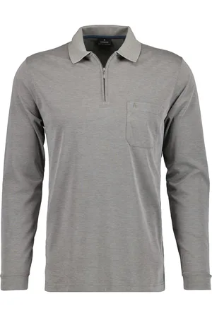 Ragman Poloshirt lange mouw , Effen