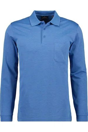 Ragman Poloshirt lange mouw , Effen