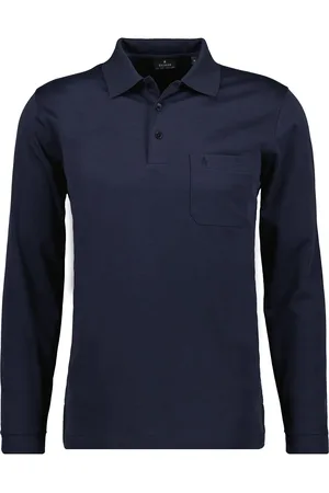 Ragman Poloshirt lange mouw , Effen
