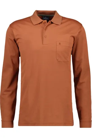 Ragman Poloshirt lange mouw , Effen