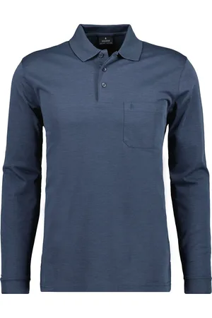 Ragman Poloshirt lange mouw , Effen