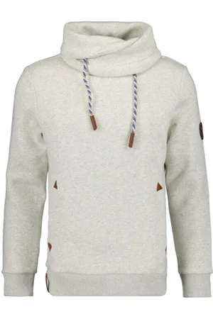 Ragman Sweatshirt Staande kraaggrijs, Effen