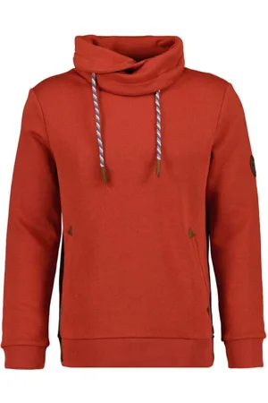 Ragman Sweatshirt Staande kraagroestrood, Effen