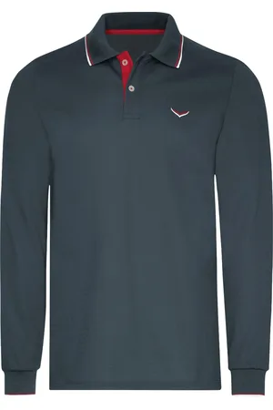 Trigema Poloshirt lange mouw , Effen