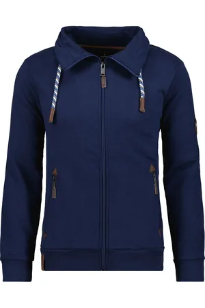 Ragman Sweatshirt ritssluitingdonkerblauw, Effen