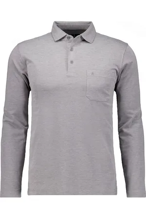 Ragman Soft Knit Poloshirt lange mouw , Effen