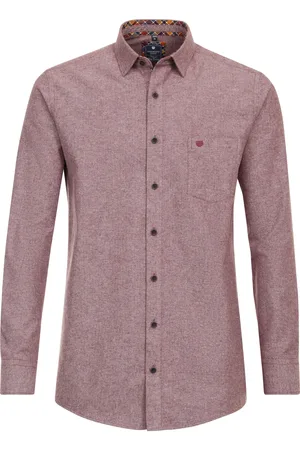 Redmond Casual Flanellen Overhemd , Effen
