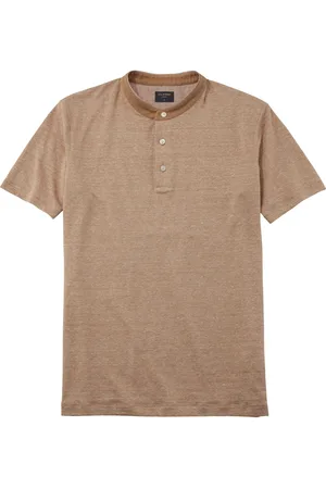 Olymp Casual T-Shirt Henley kraag , Gestreept