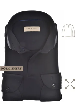 john miller Poloshirt lange mouw , Effen
