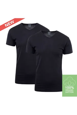 Alan Red T-Shirt V-hals Dubbel pak , Effen