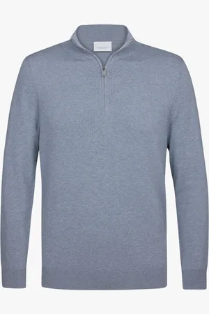 Profuomo Trui ritssluitingblauw, Effen