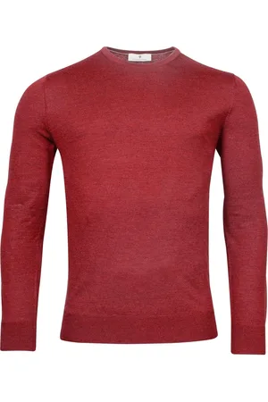 Thomas Maine Trui ronde halsrood, Effen