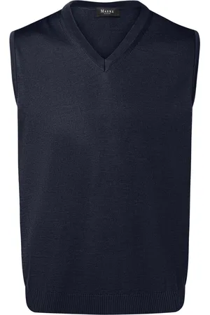 Maerz Slipover navy merinowol v-hals