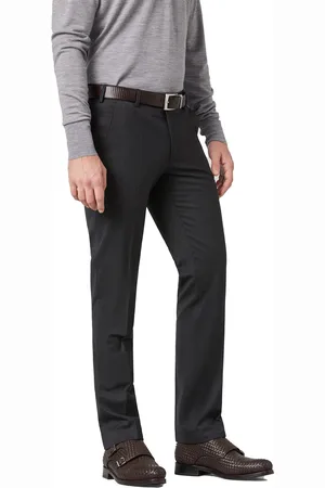Meyer Broek Roma antraciet flower voering