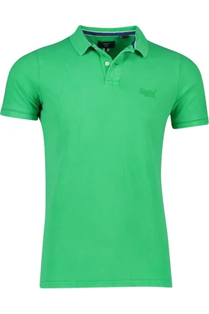 Superdry Polo effen katoen slim fit