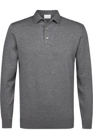 Profuomo Lange mouwen polo met zijde