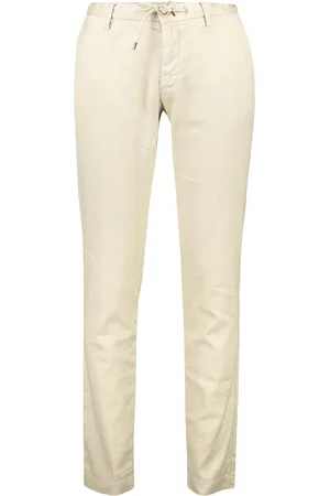 Alberto Katoenen broek effen beige slim fit