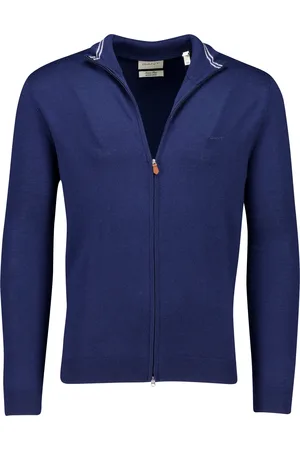 GANT Vest blauw merinowol