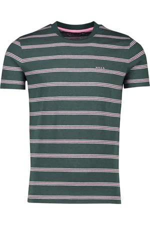 New Zealand Donkergroen katoen gestreept Clayton t-shirt