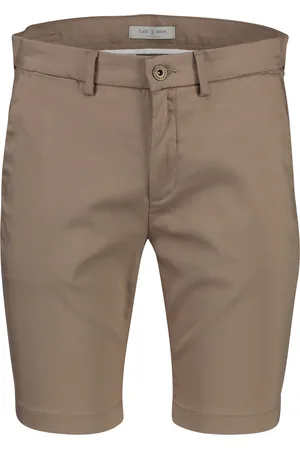 Cast Iron Slim fit korte broek taupe