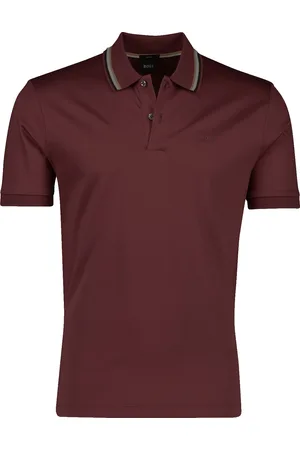 HUGO BOSS Katoenen Boss Black polo rood normale fit