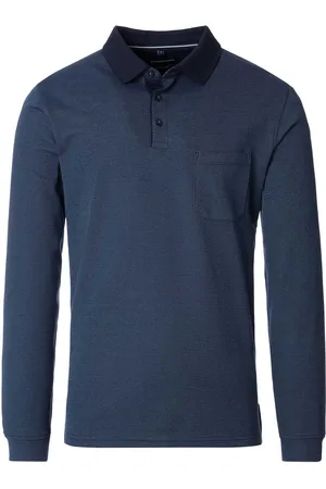 Casa Moda Polo lange mouw effen katoen