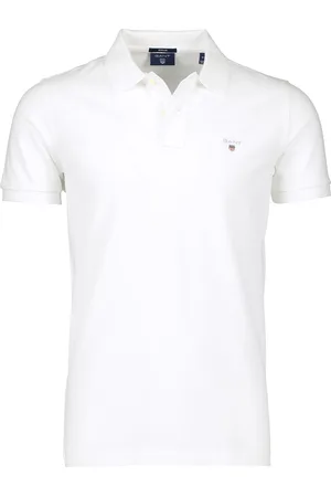 GANT Witte polo katoen normale fit
