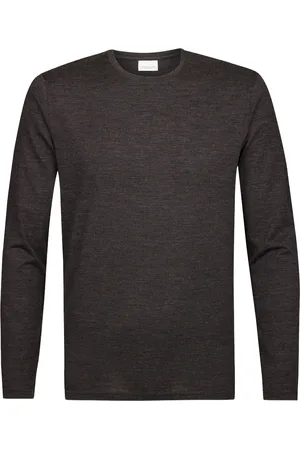 Profuomo Donkerbruin lange mouwen T-shirt