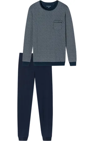 Schiesser Pyjama geprint katoen navy