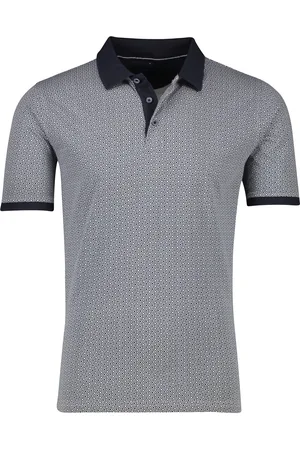 Casa Moda Katoenen polo geprint katoen wijde fit