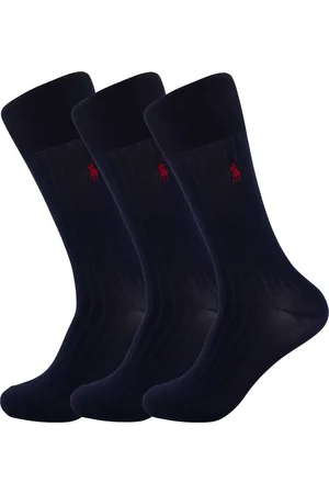 Ralph Lauren Sokken 3-pack navy rood paard katoen