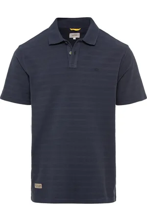 Camel Active Polo wijde fit navy gestreept 100% katoen