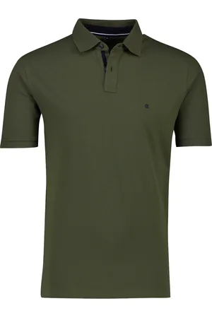 Casa Moda Katoenen polo stretch donkergroen katoen wijde fit