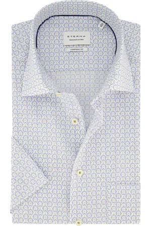 ETERNA Overhemd korte mouw blauw geprint
