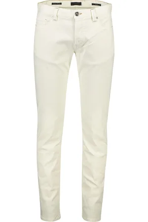 Alberto Katoenen broek slim fit super stretch off white effen