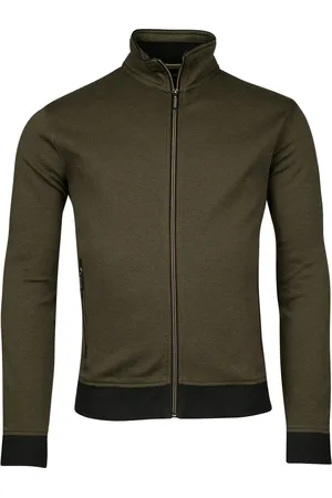 Baileys Vest met rits donkergroen katoen