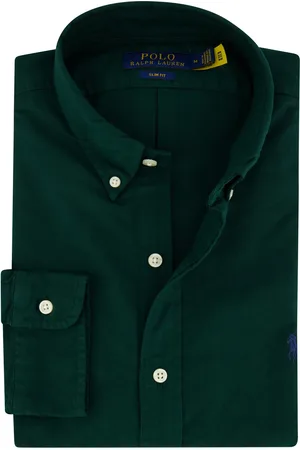 Ralph Lauren Casual overhemd slim fit effen katoen button-down boord