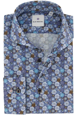 Blue Industry Casual overhemd bloemen print slim fit