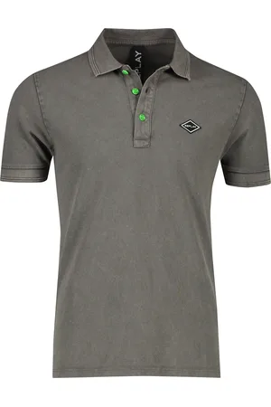Replay Polo normale fit effen katoen groene knopen