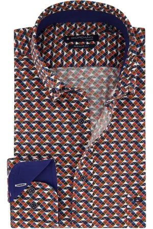 Giordano Wijde fit casual overhemd geprint katoen