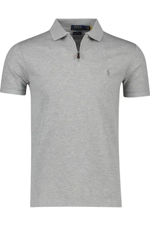 Ralph Lauren Polo met rits wijde fit effen katoen
