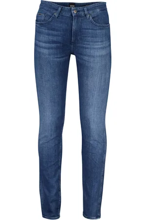 HUGO BOSS Pantalon effen denim, katoen