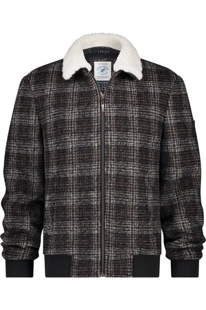 A fish named fred Kort bomberjack geruit slim fit
