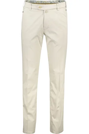 Meyer Exclusive pantalon Bonn beige modern fit katoen