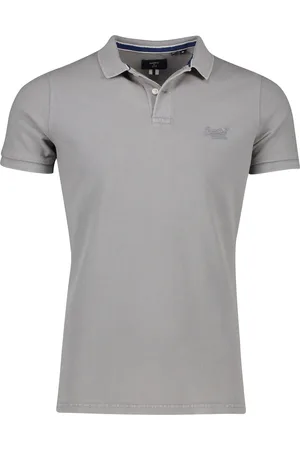 Superdry Polo effen katoen slim fit 2-knoops