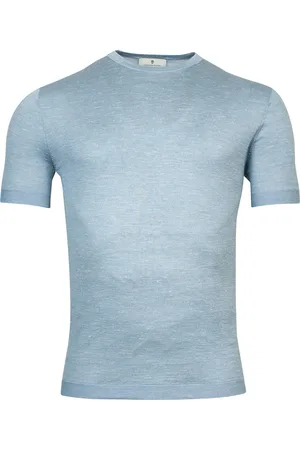 Thomas Maine T-shirt blauw effen korte mouwen