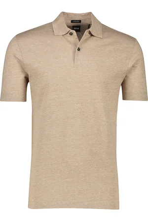 HUGO BOSS Linnen BOSS Black polo gemêleerd normale fit