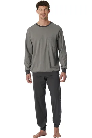 Schiesser Pyjama antraciet 100% katoen