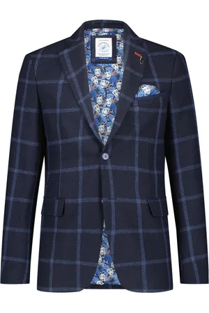 A fish named fred Colbert wol slim fit geruit